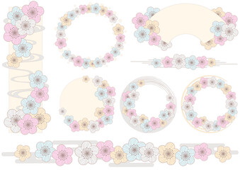 梅の花の素材集、薄い色