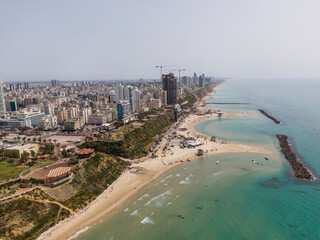 Naklejka premium Netanya Israel-Looking at the world from a height