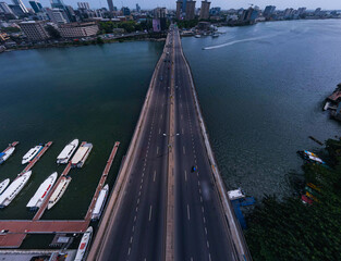 An aerial image of Falomo bridge connecting Ikoyi and Victoria island