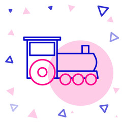 Line Retro train icon isolated on white background. Public transportation symbol. Colorful outline concept. Vector Illustration © Vadim