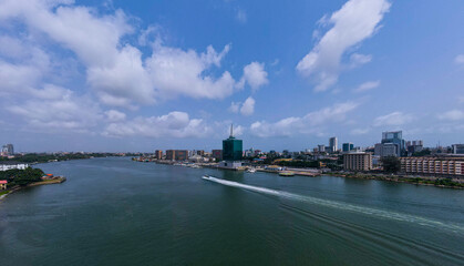 Fototapeta premium A view of the Lagoon, Victoria Island, Lagos 