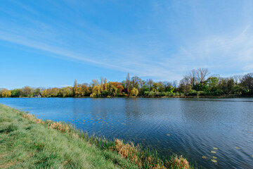 Pond in a beautiful spring park