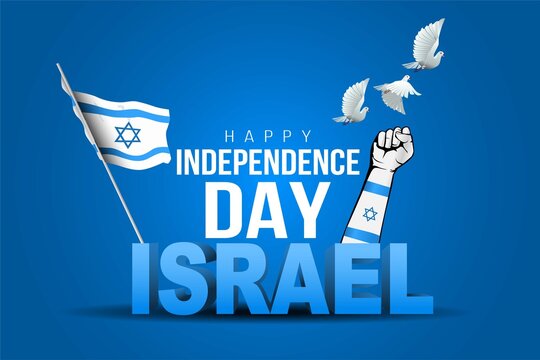happy independence day Israel. stylish 3d letter with israel flag. vector illustration design