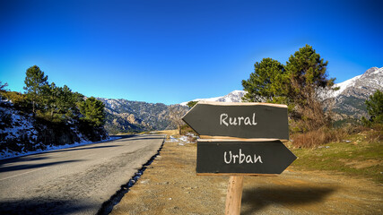 Street Sign Rural versus Urban