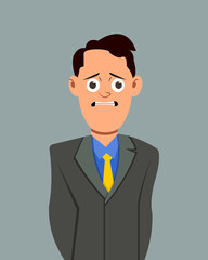 Businessman disappointed facial expression vector illustration. Businessman character expression for design, motion or animation.