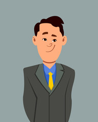 Businessman laughing facial expression vector illustration. Businessman character expression for design, motion or animation.
