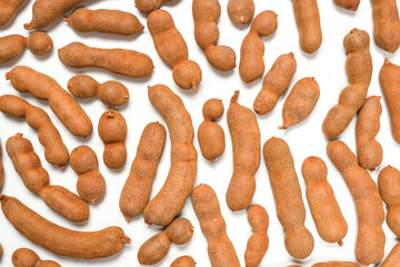 Sweet tamarind isolated on white background.