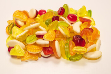 Assorted tasty gummy candies.