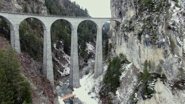Landwasserviadukt train bridge in swizerland