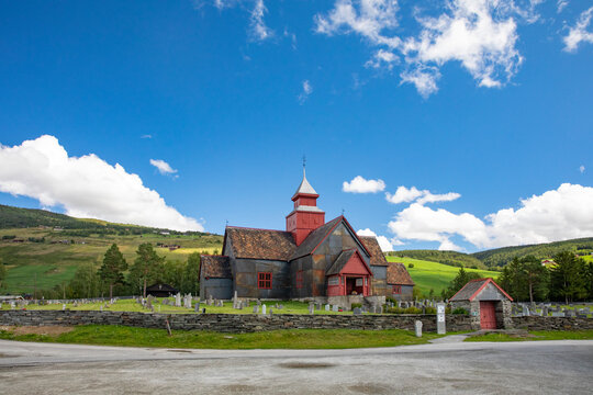 Dovre church with slate stone panel ,Norway,scandinavia,Europe