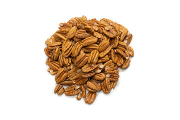 Pecan-nut isolated on white background.