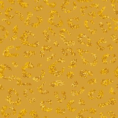 Seamless leopard vector pattern design, animal yellow and gold tile print on white background