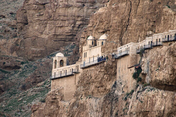 The Mount of Temptations near the city of Jericho in Palestine