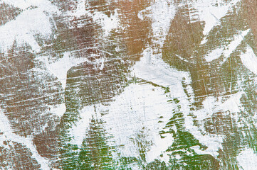 abstract colorful creative background - rough linen canvas unevenly covered with multi-colored...
