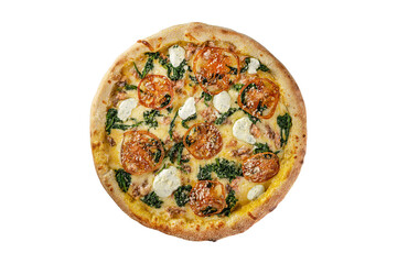 Italian food. Set of 24 pizzas on a white background. Isolates.