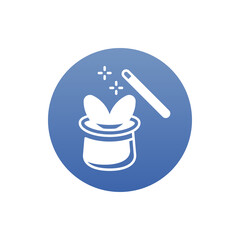 Magician hat Vector Round Icon. Art and Culture Symbol Eps 10 File.