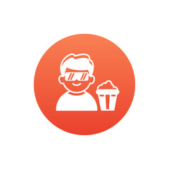 3d glasses Vector Round Icon. Art and Culture Symbol Eps 10 File.