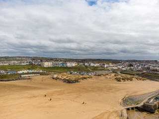 The seaside town of bude cornwall england uk sandy beach