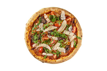 Italian food. Set of 24 pizzas on a white background. Isolates.