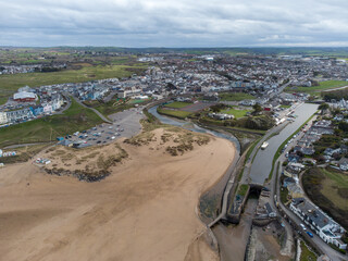 The seaside town of bude cornwall england uk sandy beach
