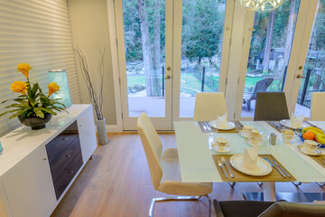 Modern dining room in luxury house.