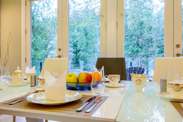 Modern dining room in luxury house.