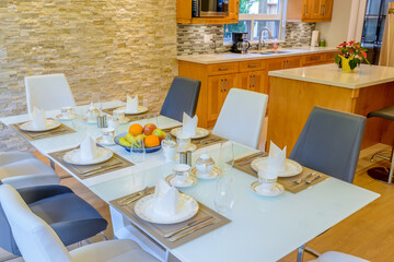 Modern dining room in luxury house.