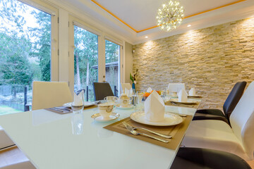 Modern dining room in luxury house.