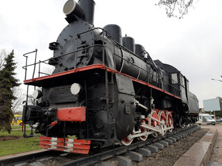 Steam locomotive on the square