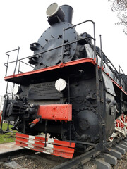 Obraz premium Steam locomotive on the square