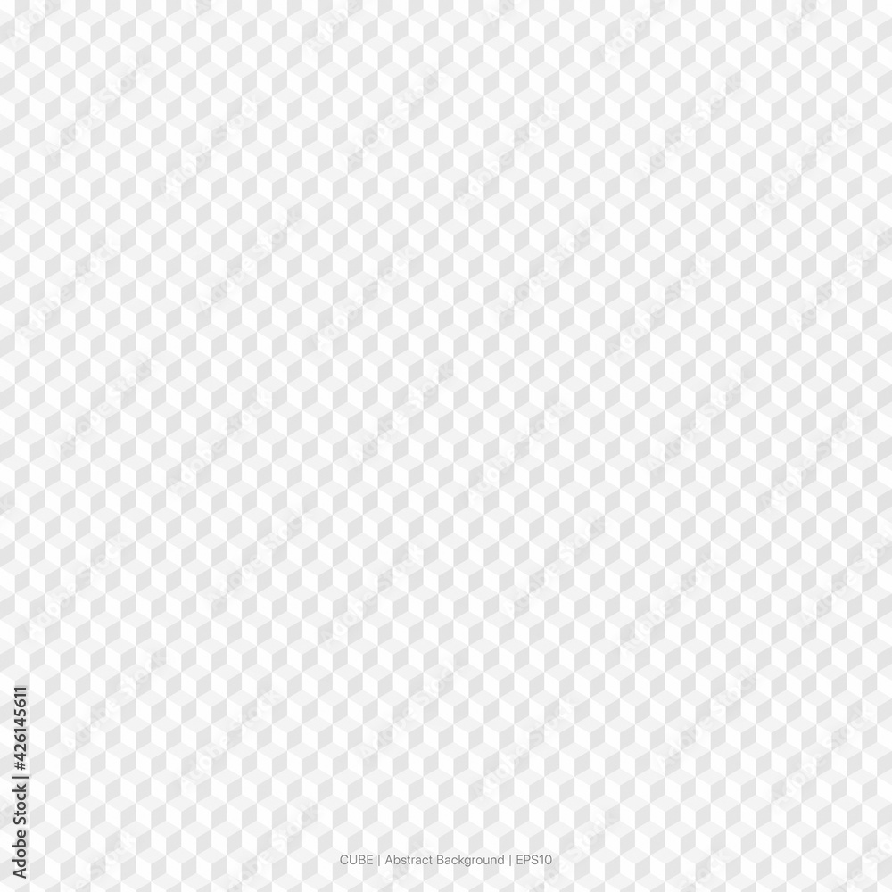 Poster White Cube Geometric Square Background. Abstract Cube Pattern. Vector illustration