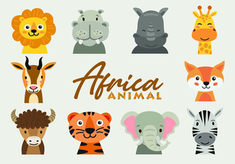 Obraz na płótnie Canvas Animal Africa Cartoon Icon 