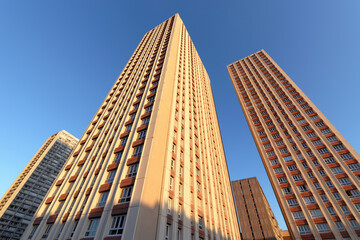 Fototapeta premium Towers in Paris 13th arrondissement. Chinatown area