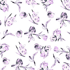 Watercolor Flower background. Vector illustration of a beautiful floral bouquet. 