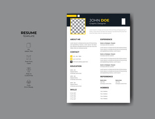 Elegantprofessional CV resume design. vector minimalist CV / resume design template.