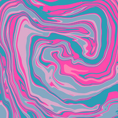 Fluid art texture. Abstract background with swirling paint effect. Liquid acrylic picture that flows and splashes. Mixed paints for interior poster. gray, pink and blue overflowing colors