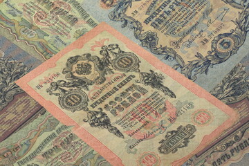 Beautiful colored vintage paper money background