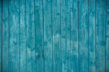 Painted wall of wooden boards. Wooden texture