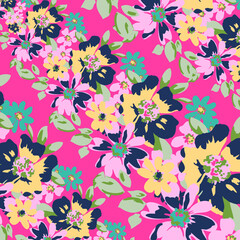 Watercolor Flower background. Vector illustration of a beautiful floral bouquet. 