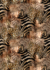 Fototapeta na wymiar Seamless leopard pattern, abstract zebra print.