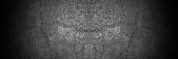 Fototapeta na wymiar Old wall texture cement dark black gray panorama background abstract grey color design are light with white gradient background.