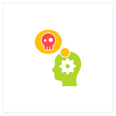 Stress management flat icon.Controlling person stress level. Avoid stressful situations. Conflict management concept. Vector illustration