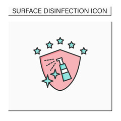 Disinfection services color icon. Sanitary and epidemiological control. Safety space and preventative measures. Preventing virus spread concept. Isolated vector illustration