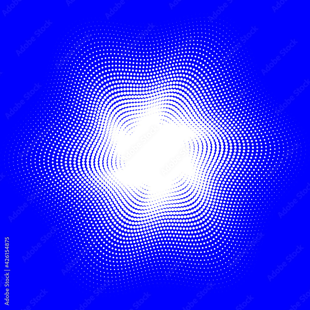 Aufkleber abstract geometric circular pattern of thin lines flying from the center on a blue background