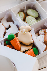 Set of decorated the Easter cookies