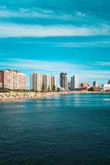 Fototapeta premium City of Punta del Este in Uruguay. Amazing Playa Mansa Beach with crystal water.