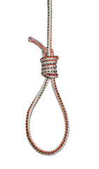 noose knot made of rope isolated on white background