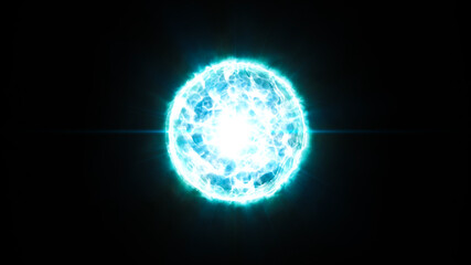 Energy ball background. Big data vizualization. 3d rendering.