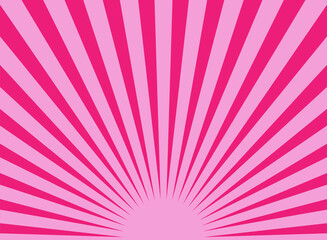 Sunlight glow horizontal background. Pink color burst background.