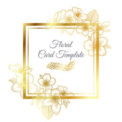 Floral wedding invitation golden elegant card template